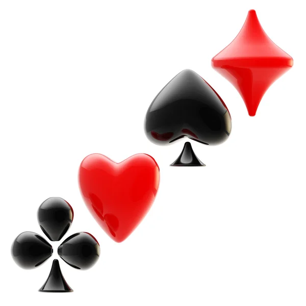 Hazardní znak vyrobený z hrací karty obleky — Stock fotografie