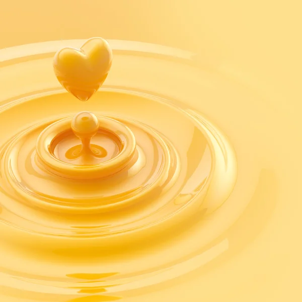 Heart like juice drop background — Stock Photo, Image
