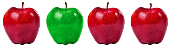 Grupo de maçãs vermelhas e verdes — Fotografia de Stock