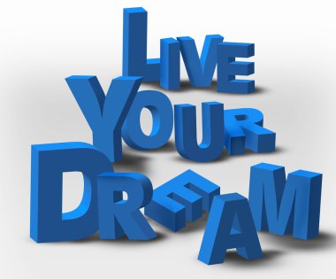 3D Text Inspiration Message Live Your Dream clipart