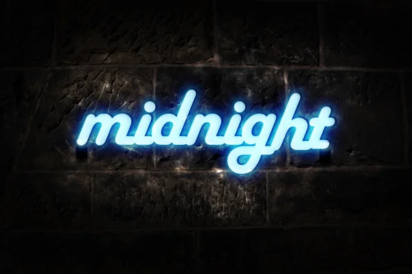 Neon Sign Midnight — Stok Foto