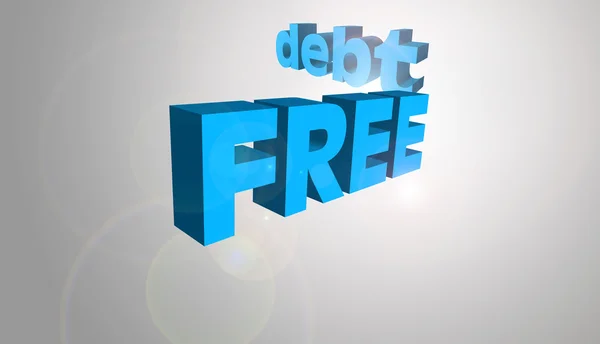 Conceito de Texto 3D Dívida Livre — Fotografia de Stock