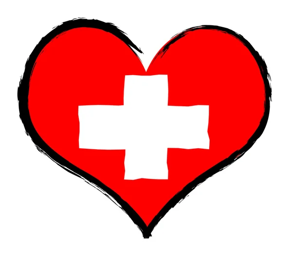 Srdce - Švýcarsko — Stock fotografie