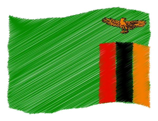 Szkic - zambia — Zdjęcie stockowe