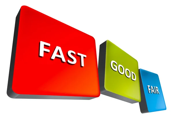Fast-good-fair — Stock Photo, Image