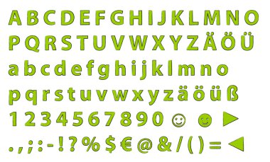 Alphabet - green clipart