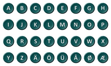Alphabet - Signed and sealed turquoise clipart