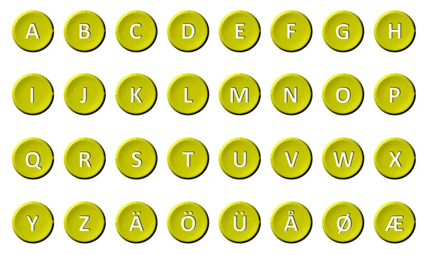 Alphabet - gelb signiert und versiegelt — Stockfoto