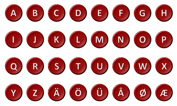 Alfabet - podpisane i opieczętowane czerwony — Zdjęcie stockowe