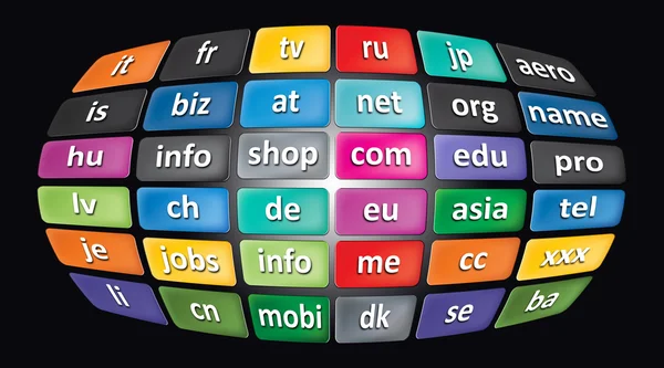 Worldwide Top Domains — Stock Photo, Image