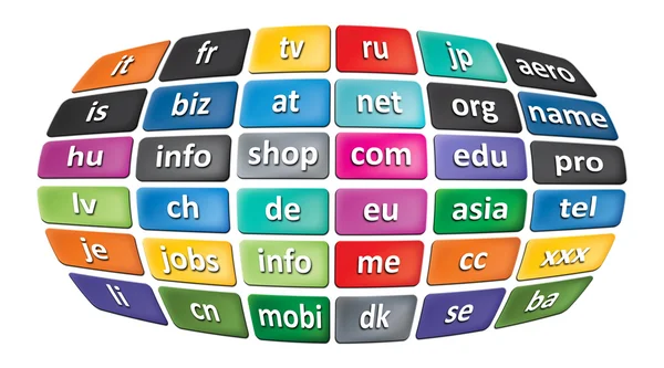Weltweite Top-Domains — Stockfoto
