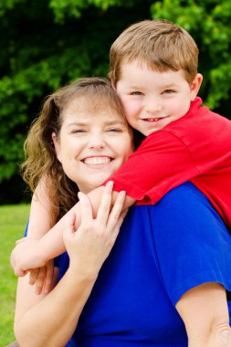 Spring portrait of mother and son on Mother's Day clipart