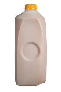 Low-fat chocolate milk in half-gallon carton isolated on white clipart