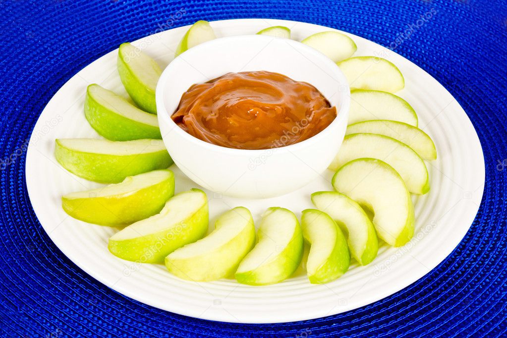 Green Apple Slices and Caramel Apple Dip Stock Photo by ©RobHainer 9677458