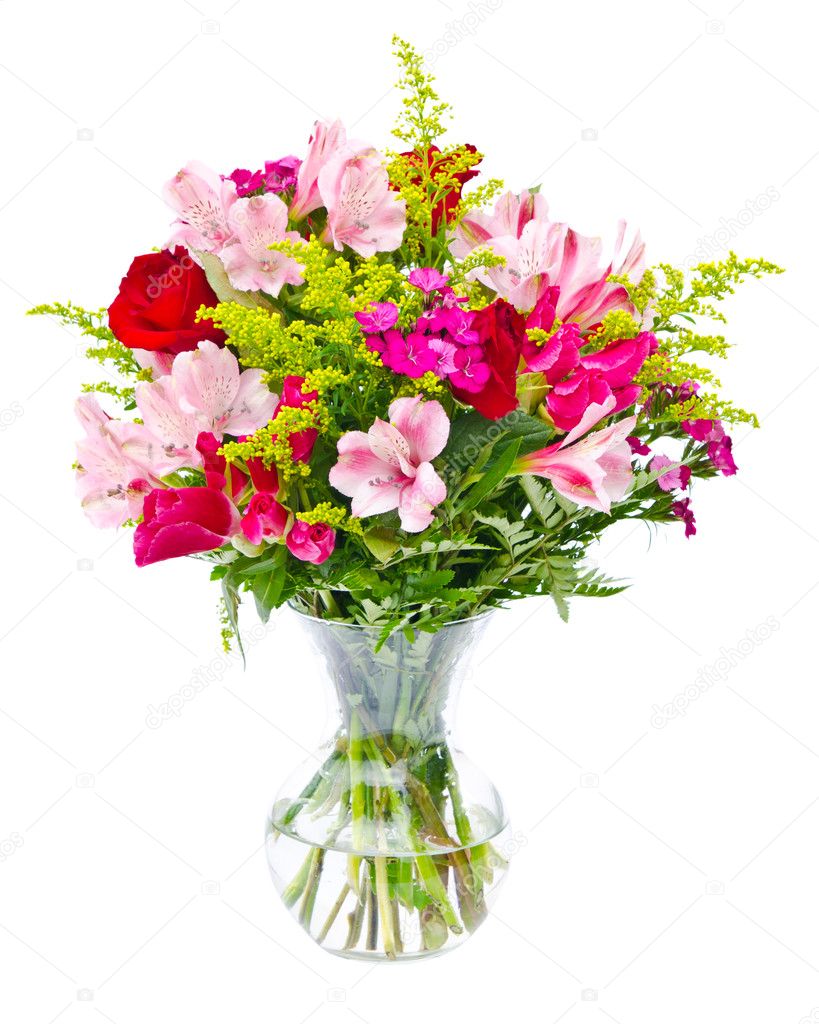 Colorful Flower Centerpieces Colorful Flower Bouquet Arrangement Centerpiece Isolated On White Stock Photo C Robhainer 9677662