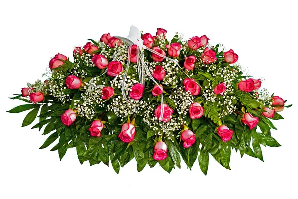 Colorful casket cover flower arrangement — Stock Photo, Image