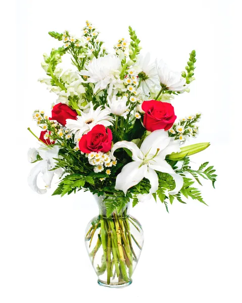 Barevné květinové aranžmá izolované na bílém. — Stock fotografie