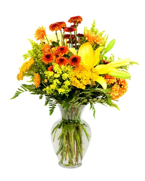 Colorful flower arrangement isolated on white. — Stock Photo, Image