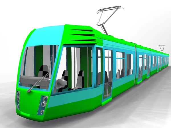 Tram on a white background — Stock Photo, Image