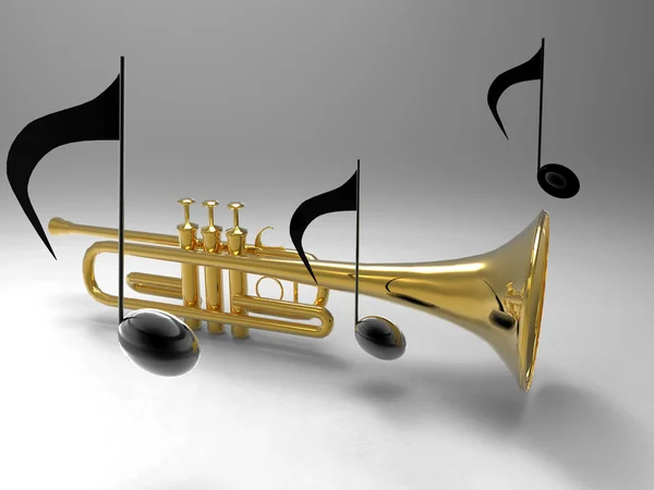Труба и ноты — стоковое фото