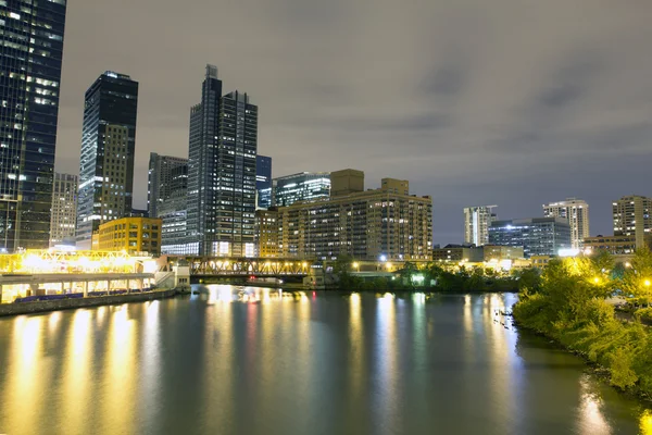 stock image Downtown of Chicago by night