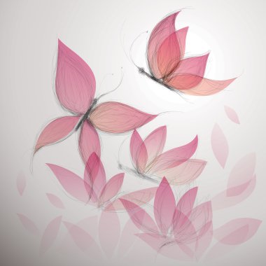 Pink Butterfly like flower clipart