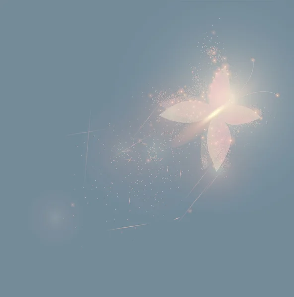 ピンクの輝く蝶 — ストックベクタ