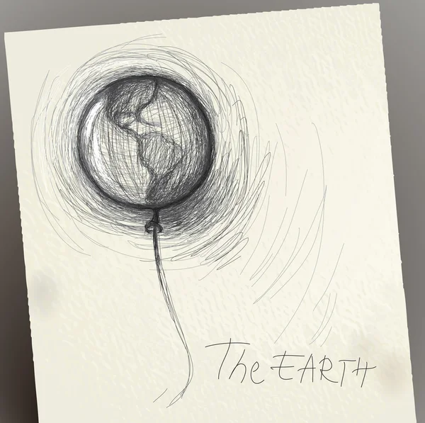 La Terre comme un ballon sur le ciel — Image vectorielle