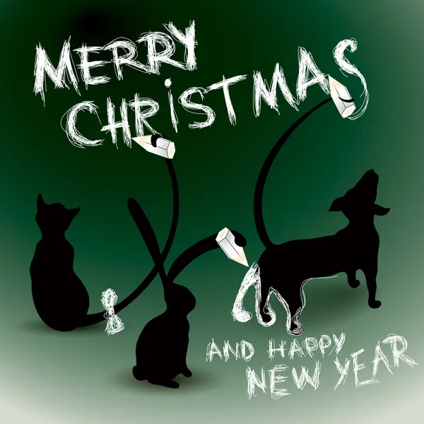 Boldog Karácsonyt és Boldog Új Évet kártyát — Stock Vector
