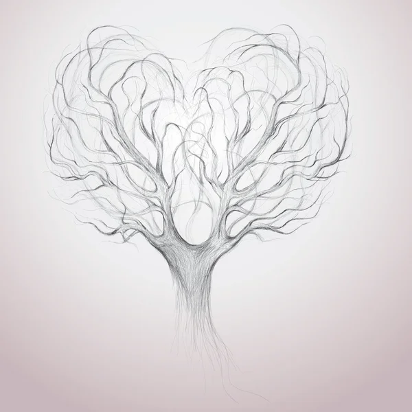 Corona dell'albero come il cuore — Vettoriale Stock