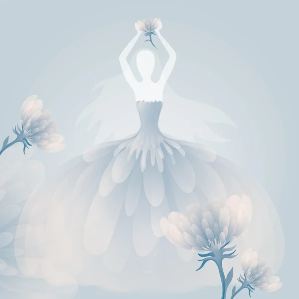 Vestido de novia azul — Archivo Imágenes Vectoriales