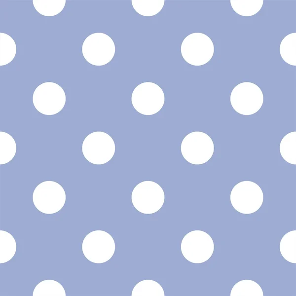 青色の背景に大きな水玉のレトロなシームレスなベクター パターン — ストックベクタ