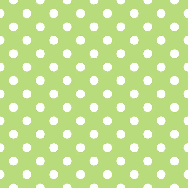 Retro seamless vector pattern with polka dots on fresh green background — Stock Vector
