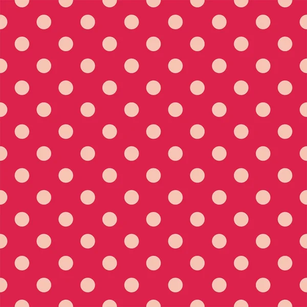 Точки польки, красный фон - ретро бесшовный векторный рисунок — стоковый вектор