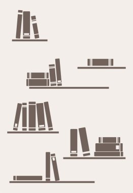 Vector simply retro illustration: books on the shelves clipart