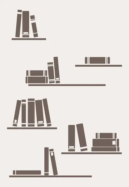 Vetor ilustração simplesmente retro: livros nas prateleiras — Vetor de Stock