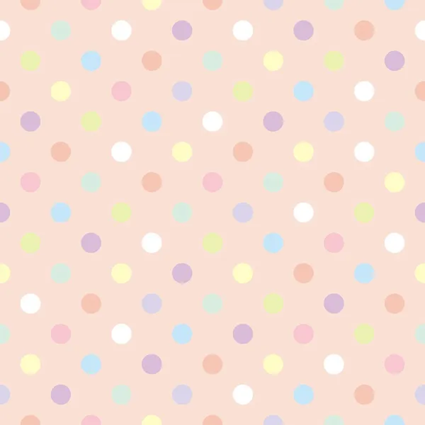 다채로운 점, 베이비 핑크 배경 복고풍 원활한 벡터 패턴 — 스톡 벡터