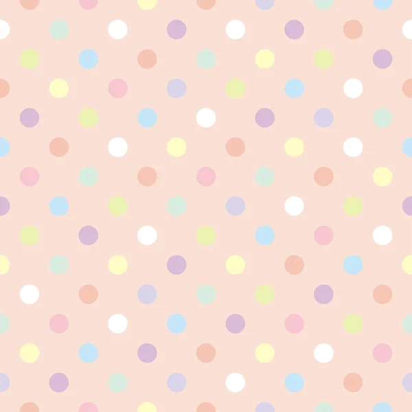 Färgglada prickar, baby rosa bakgrund retro sömlös vektor mönster — Stock vektor
