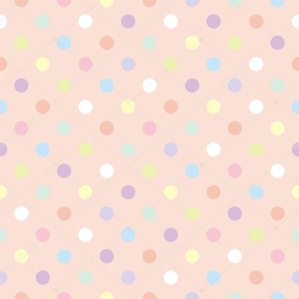 Colorful dots, baby pink background retro seamless vector pattern Stock ...