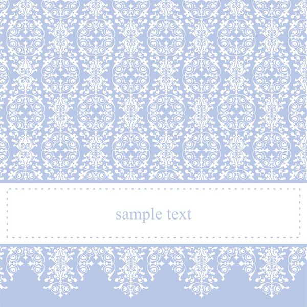 Sweet, elegant baby blue lace vector card or invitation