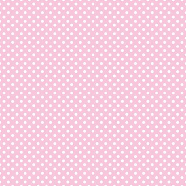 Polka dots on baby pink background retro seamless vector pattern clipart