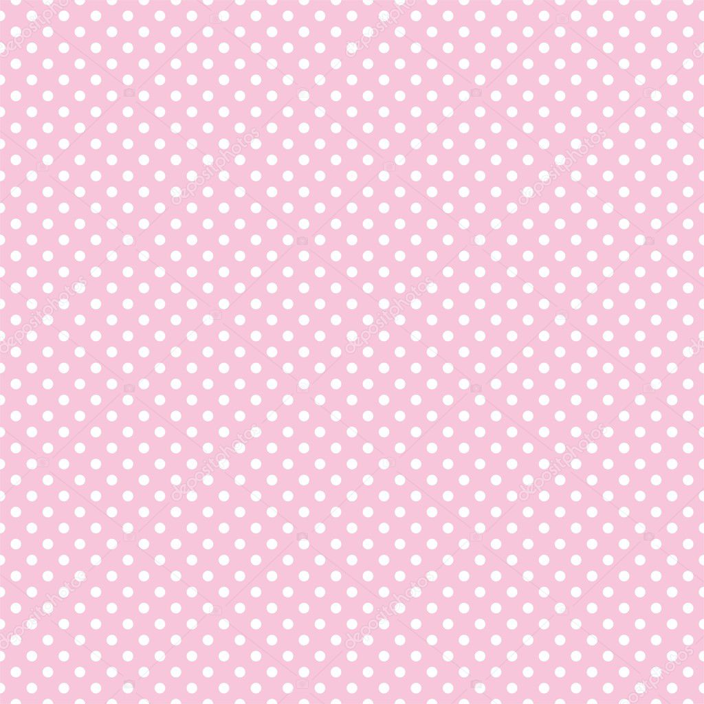 Polka dots on baby pink background retro seamless vector pattern