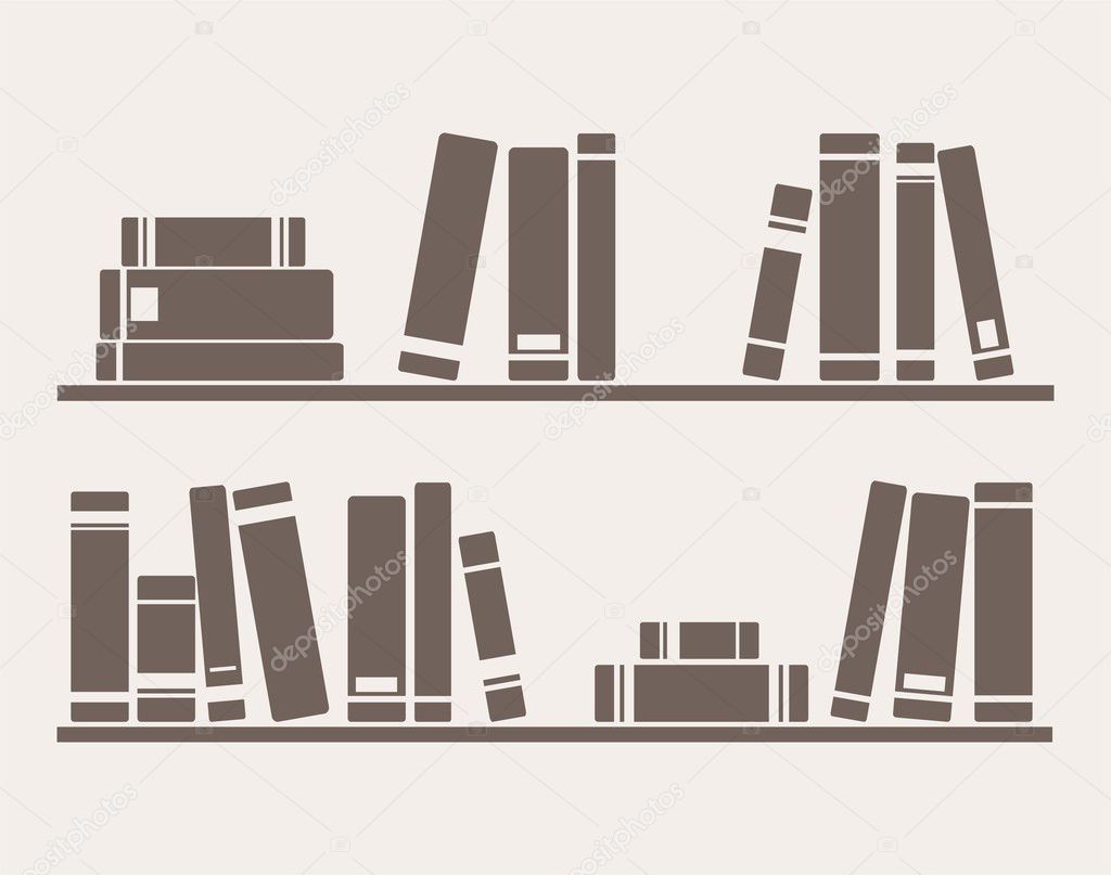 Book on the shelf vector simply vintage illustration