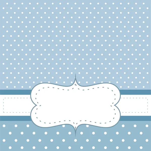 Sweet, blue polka dots vector birthday party card or wedding invitation — Stock Vector