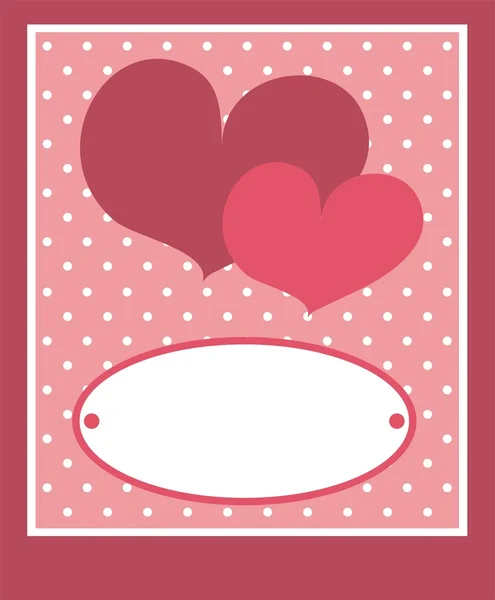 Carte vectorielle Hearts ou invitation à pois blancs — Image vectorielle