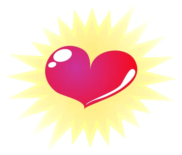 Super coração - o poder do amor vetor Valentines ilustração —  Vetores de Stock