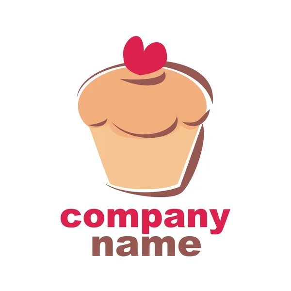 Sweet retro vector cupcake bakery logoisolated on white background — Stock Vector