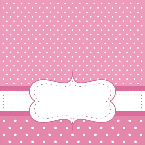 Sweet, baby roze polka dots vector kaart of uitnodiging — Stockvector