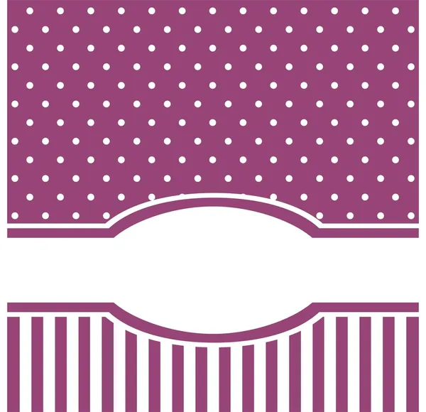 Violette douce avec carte vectorielle à pois blancs ou invitation — Image vectorielle