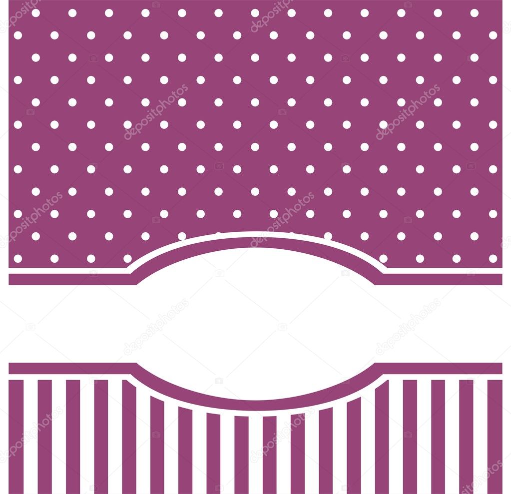 Sweet violet with white polka dots vector card or invitation